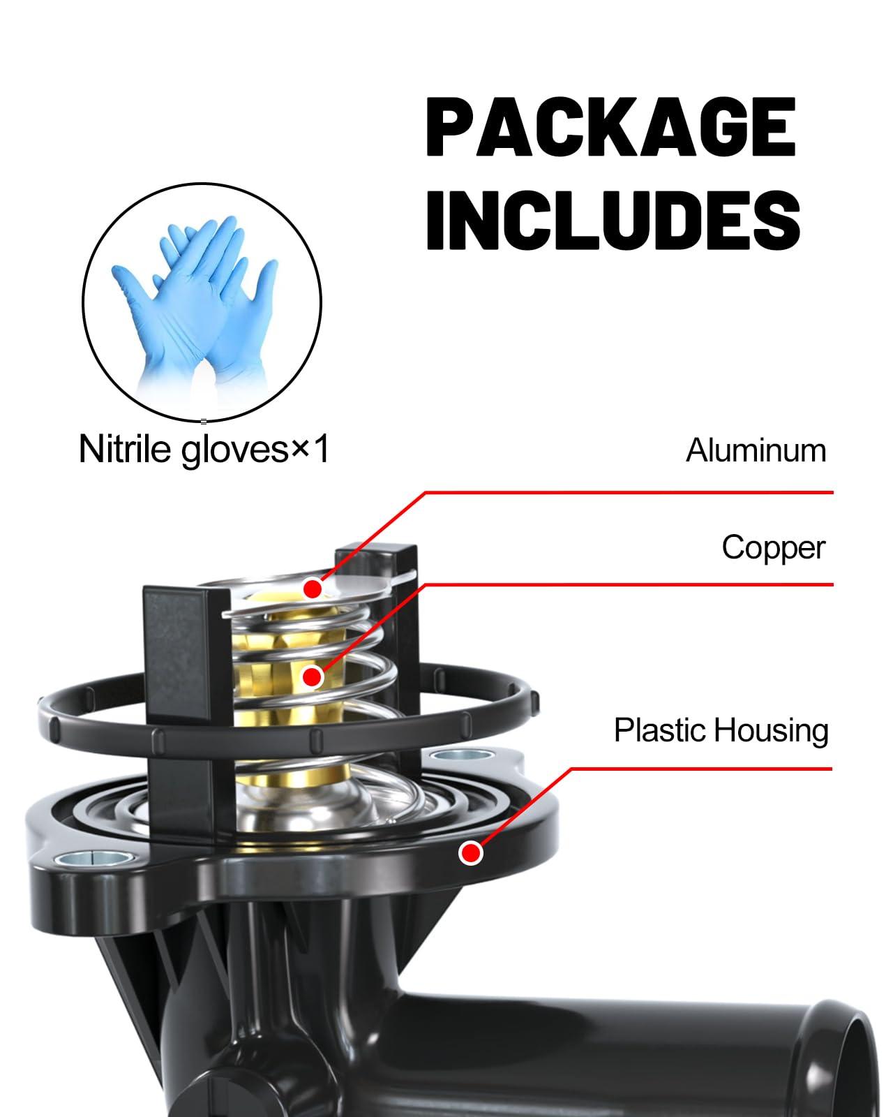 Thermostat Housing Assembly, 902-3035 Engine Coolant Thermostat Compatible with 2011-2022 Chrysler 300 2011-2022 Dodge Challenger Charger 3.6L, 5184977AD, 5184977AE | EVIL ENERGY - EVILENERGY