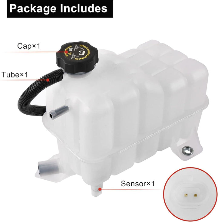 EVIL ENERGY Engine Coolant Reservoir Overflow Tank 15808716 15778387 Compatible with Chevrolet Avalanche 2500 GMC Sierra 1500 Hummer H2 - EVILENERGY