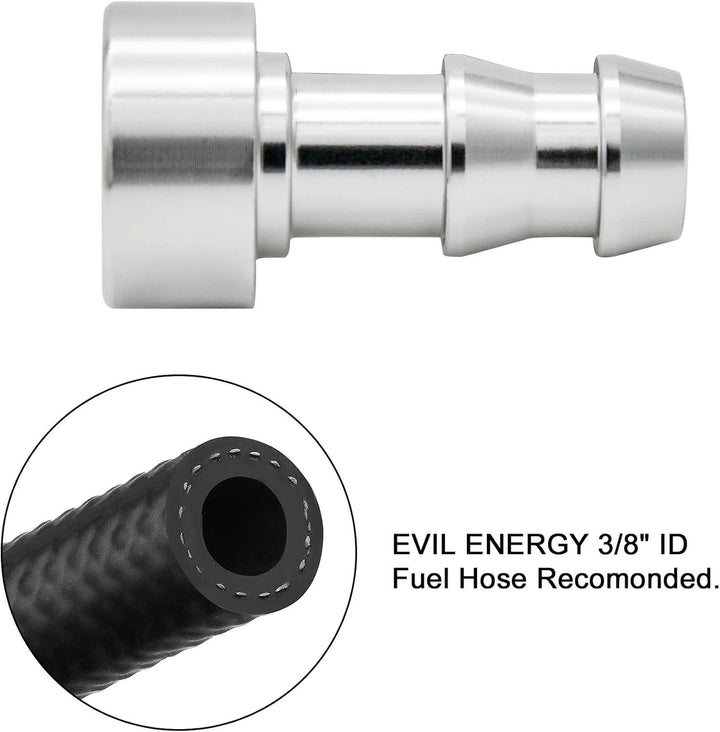 EVIL ENERGY Weld On Hose Barb Tail Nipple On Bung Fitting Adapter Natural Aluminum 2PCS - EVILENERGY
