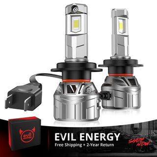 EVIL ENERGY P2 Wide Voltage 9-32V H7 130W 6500K White 40000LM IP68 LED Headlight Bulbs 2Pcs - EVILENERGY