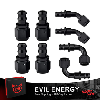 EVIL ENERGY Push Lock Hose End Fitting Kit Aluminum 8pcs(4/6/8/10AN) - EVILENERGY