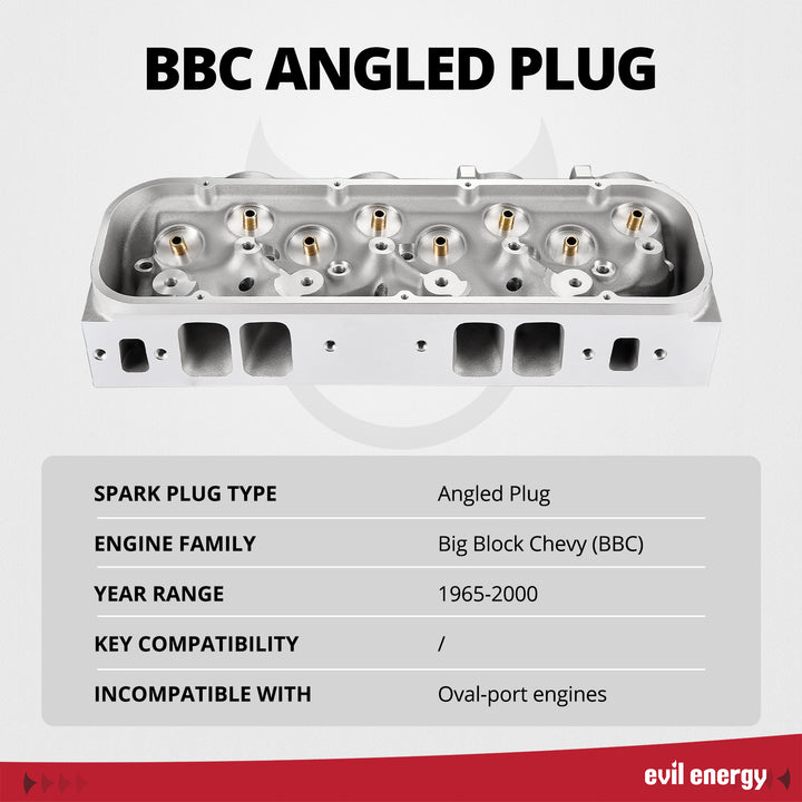 EVIL ENERGY BBC Angled Plug Cylinder Head - Big Block Chevy (BBC), 1965 - 2000