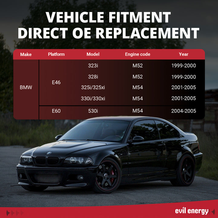 EVIL ENERGY Red CNC Billet Aluminum Valve Cover - For BMW E46 E60 M52 M54, Heat Dissipation & Engine Bay Upgrade - EVILENERGY