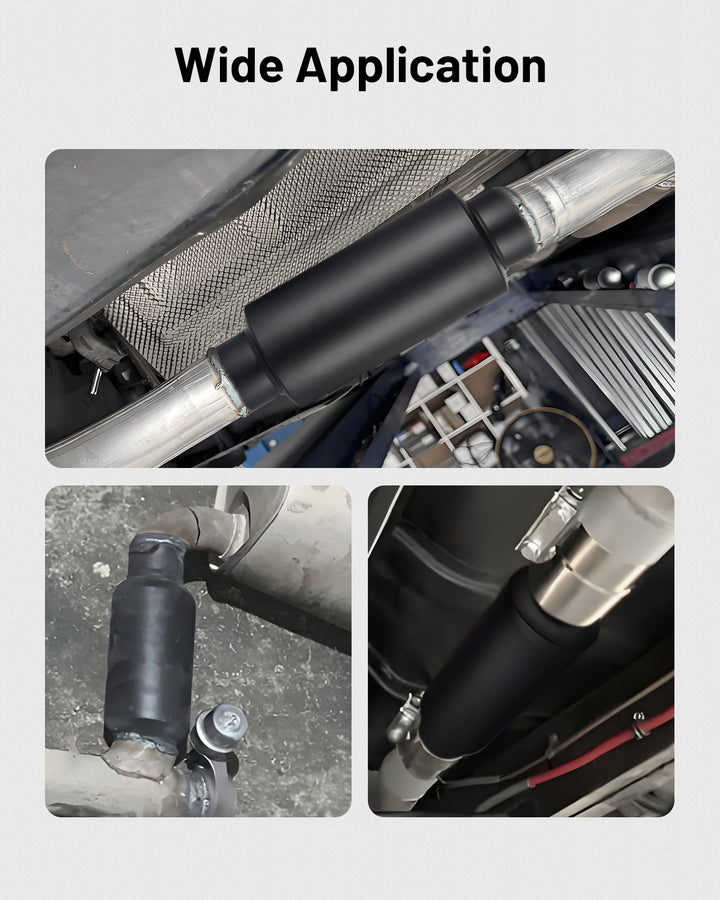 EVIL ENERGY Mid-Pipe Muffler 2.0" / 2.25"/ 2.5"/ 3.0" | High-Performance Sound Enhancement with Black Finish - EVILENERGY