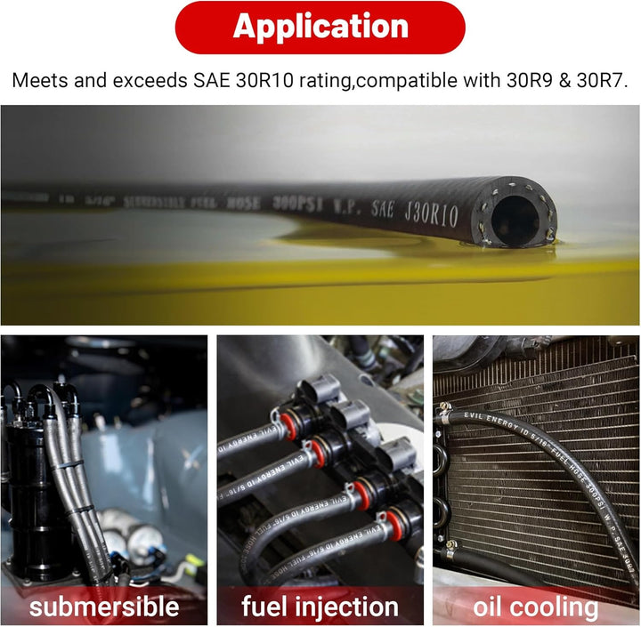 EVIL ENERGY SAE 30R10 Submersible Fuel Hose-3/8 & 5/16 Inch(1/5/10FT) - EVILENERGY