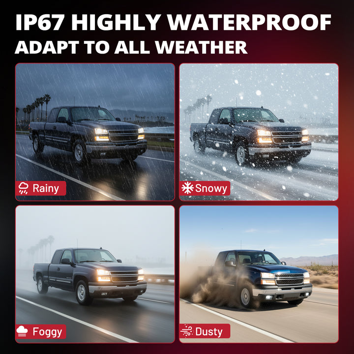 EVIL ENERGY LED Headlights Assembly DOT Approved with DRL Turn Signal High/Low Sealed Beam Side Marker Compatible with 2003-2006 Chevy Silverado Avalanche - EVILENERGY