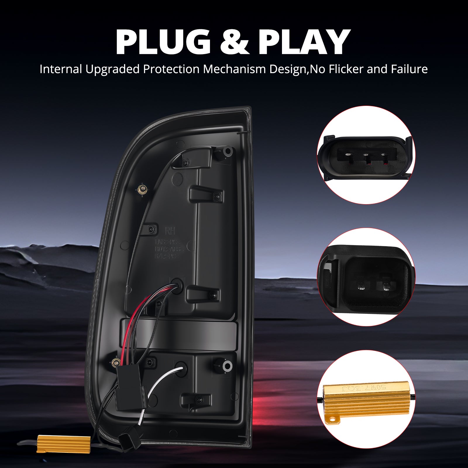 EVIL ENERGY Fit for 2008-2016 Ford F250 F350 F450 LED Taillights , New Upgrade F Fashion Style, Rear Brake Stop/Reverse Lights/Running Lights/Turn Signal Tail Lamp (2PCS, Passenger & Driver Side) - EVILENERGY