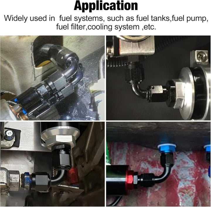 EVIL ENERGY AN Female to AN Female 90 Degree One Piece Full Flow Swivel Coupler Union Fitting Adapter Aluminum - EVILENERGY