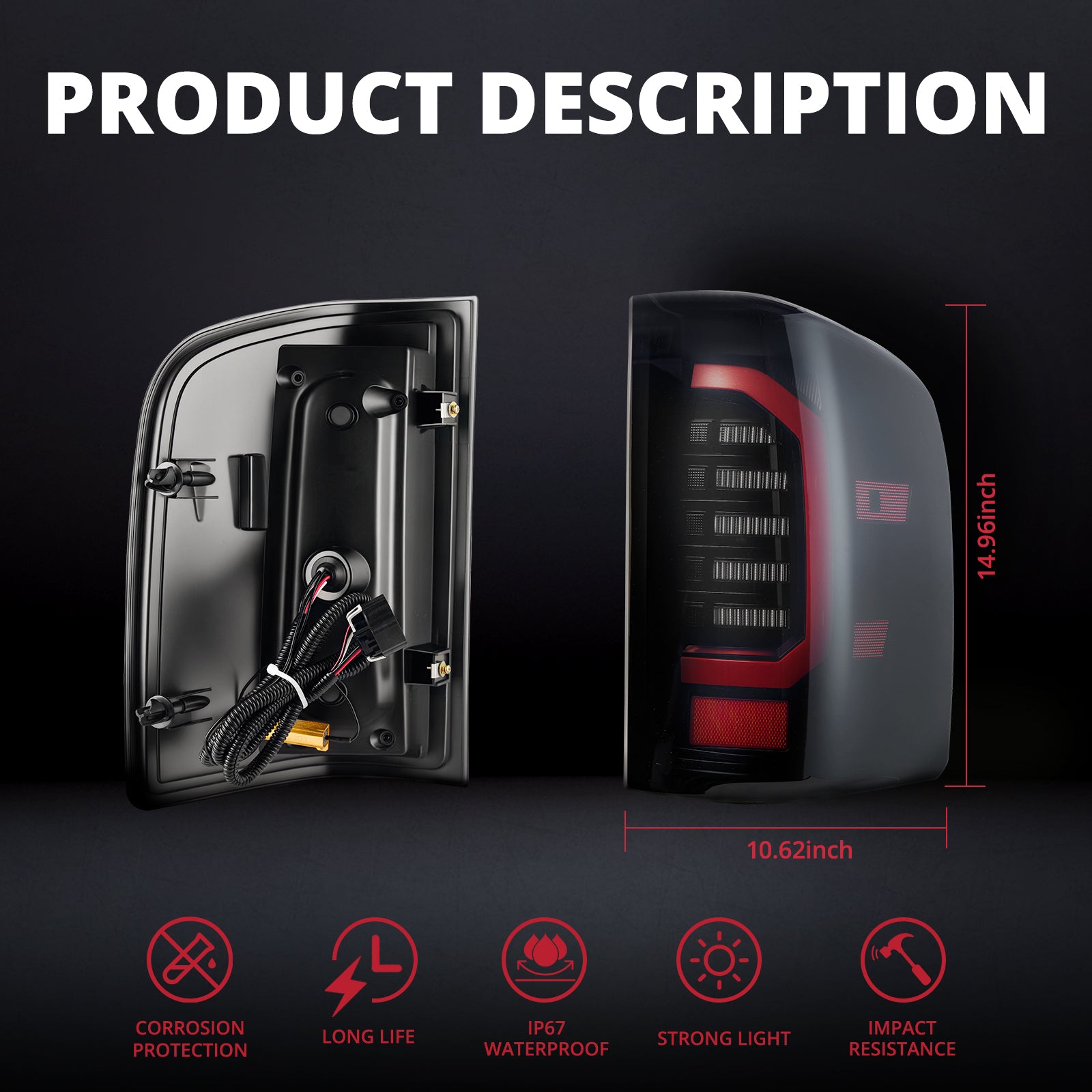 EVIL ENERGY LED Tail Lights Black Smoke For 2007-2013 Chevy Silverado 1500 2500 HD 3500 HD - EVILENERGY