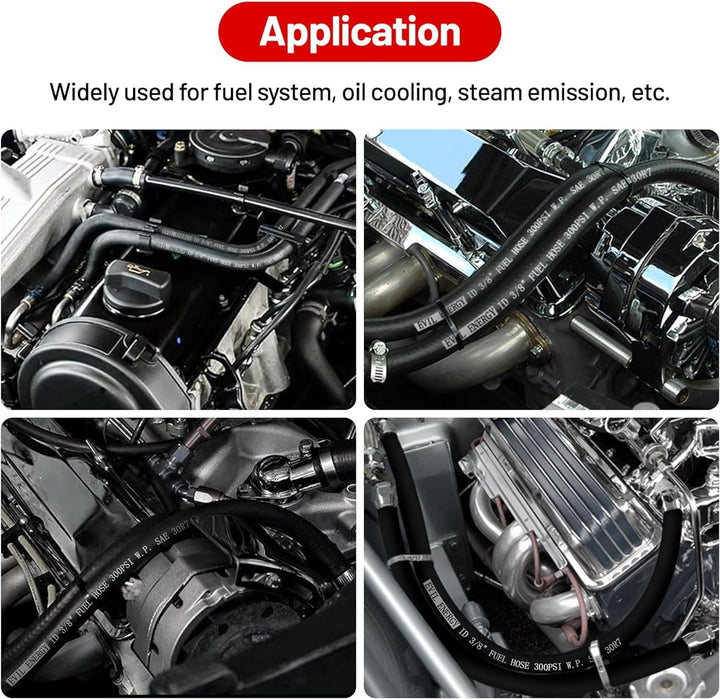 EVIL ENERGY Baffled Oil Catch Can Breather Filter with 1/2 Fuel Hose Line Rubber SAE 30R7 217PSI Universal - EVILENERGY