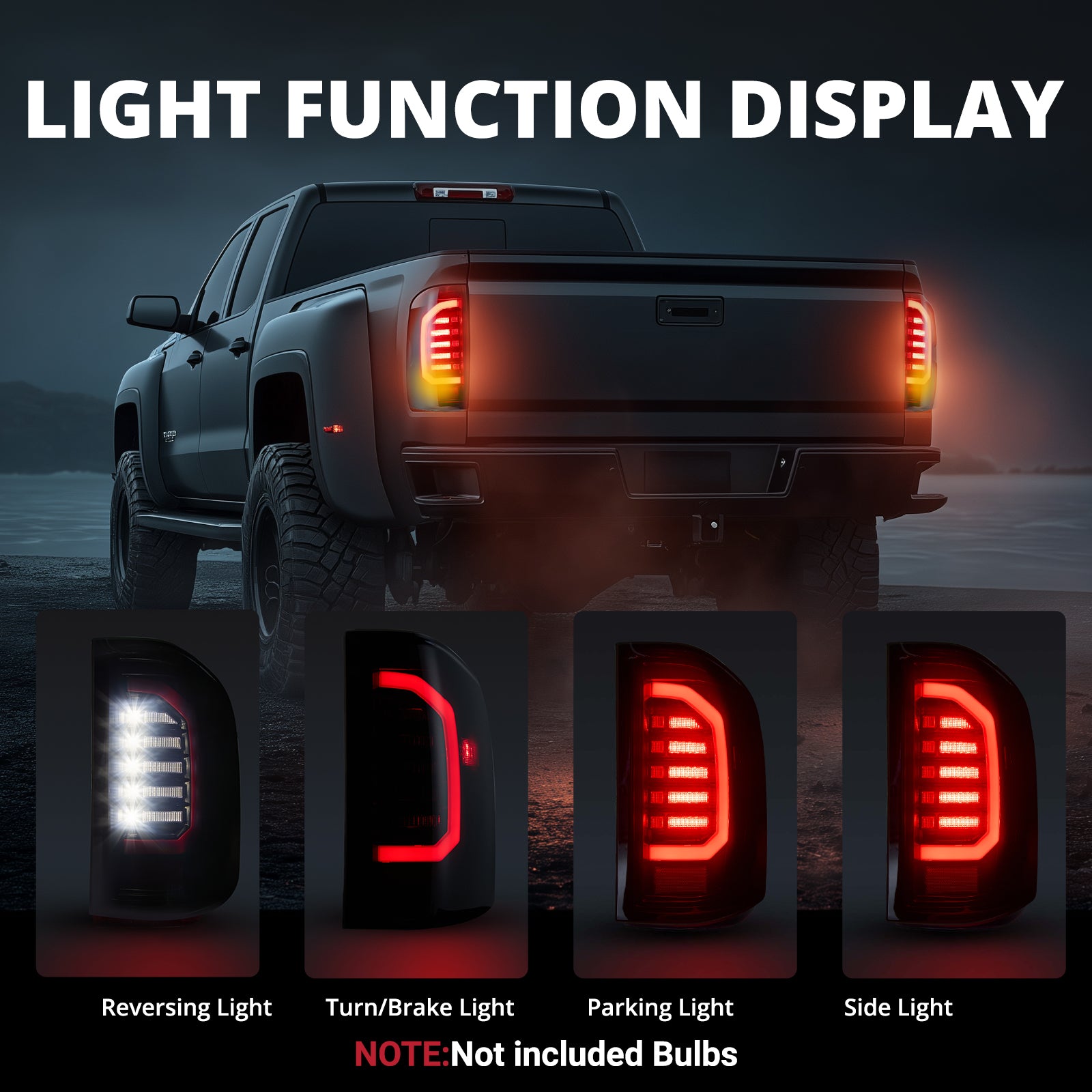 EVIL ENERGY LED Tail Lights Black Smoke For 2007-2013 Chevy Silverado 1500 2500 HD 3500 HD - EVILENERGY