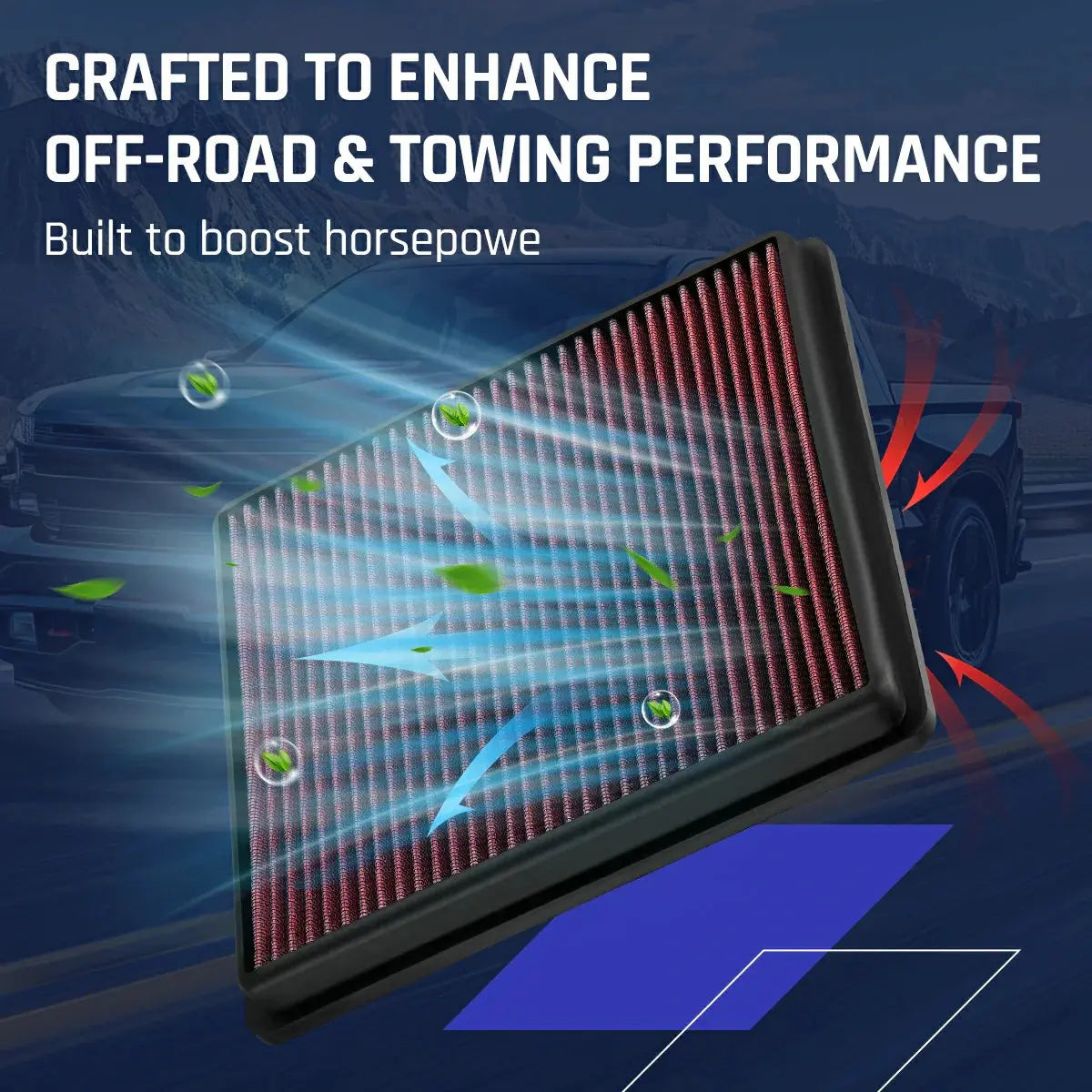 mysite Air Filter Compatible with 2007-2021 Ford/Lincoln Truck/SUV (F150, Raptor, Expedition, Navigator, F250, F350, F450, F550, F650)