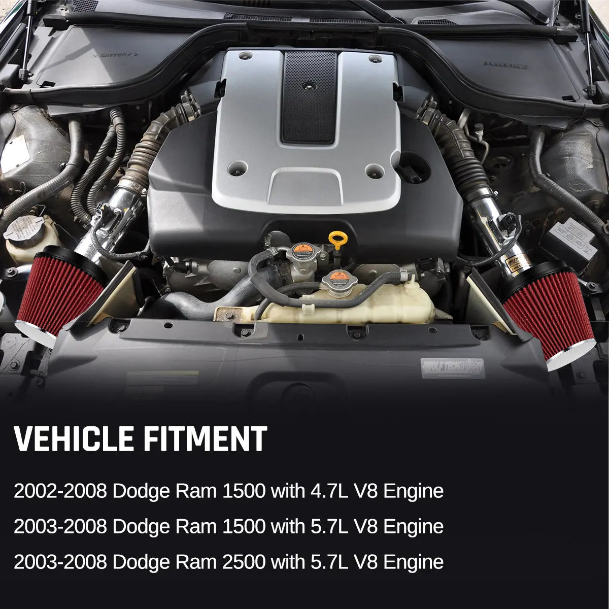 mysite Air Intake Kit For 2002-2008 Dodge Ram 1500 2500 4.7L 5.7L V8 |EVIL ENERGY