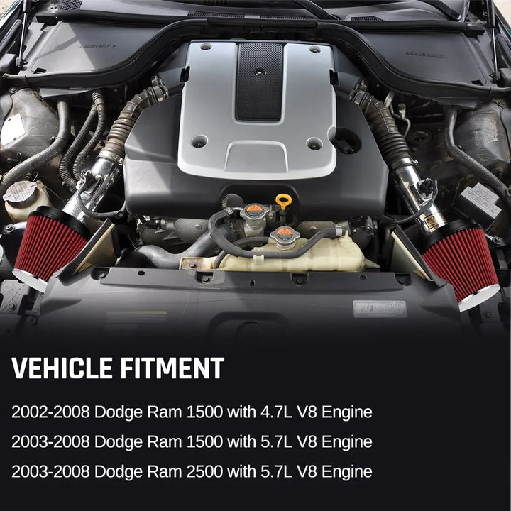mysite Air Intake Kit For 2002-2008 Dodge Ram 1500 2500 4.7L 5.7L V8 |EVIL ENERGY