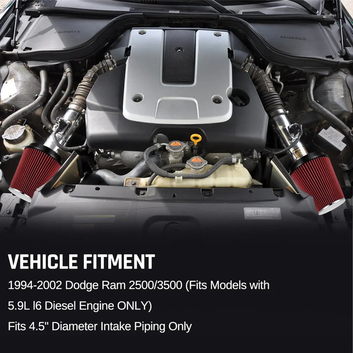 mysite Cold Air Intake Kit For 1994-2002 5.9L Cummins L6 Dodge Ram 2500/3500|EVIL ENERGY