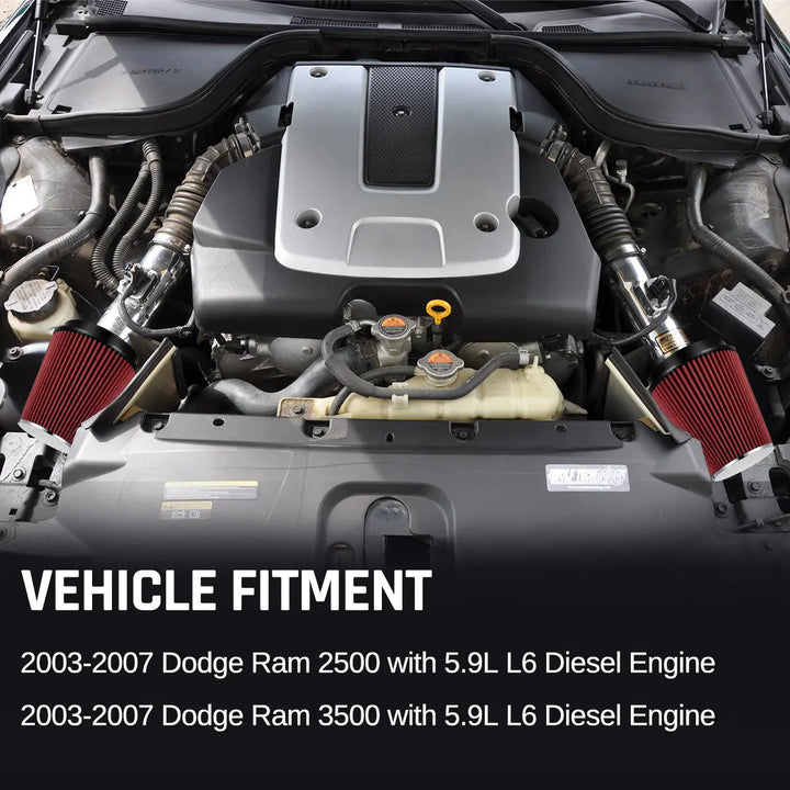 mysite Cold Air Intake Kit For 2003-2007 5.9L Cummins L6 Dodge Ram 2500/3500|EVIL ENERGY