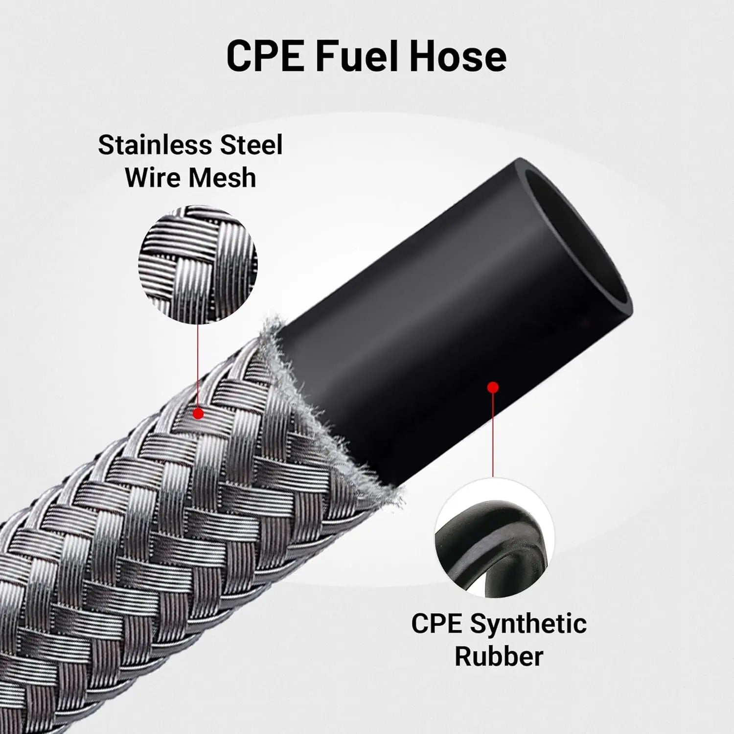 EVILENERGY EVIL ENERGY 10AN Fuel Line Kit 20FT, 10AN Hose Stainless Steel Braided Fuel Line Hose Fitting Kit CPE, Silver