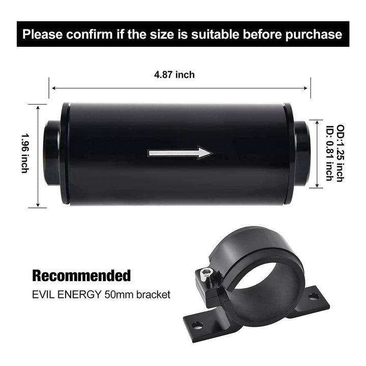 15-gallon EVIL ENERGY aluminum fuel cell gas tank with dimensions and mounting tabs for race and drift applications