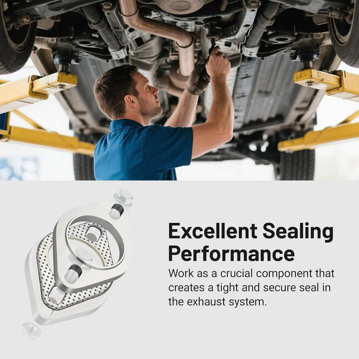 EVILENERGY EVIL ENERGY 2 Inch 2 Bolt Exhaust Flange Connection Kit, Stainless Steel Exhaust Flange and Gasket Set, Exhaust Flanges with Flange Edge for Easier Welding, 1 PC