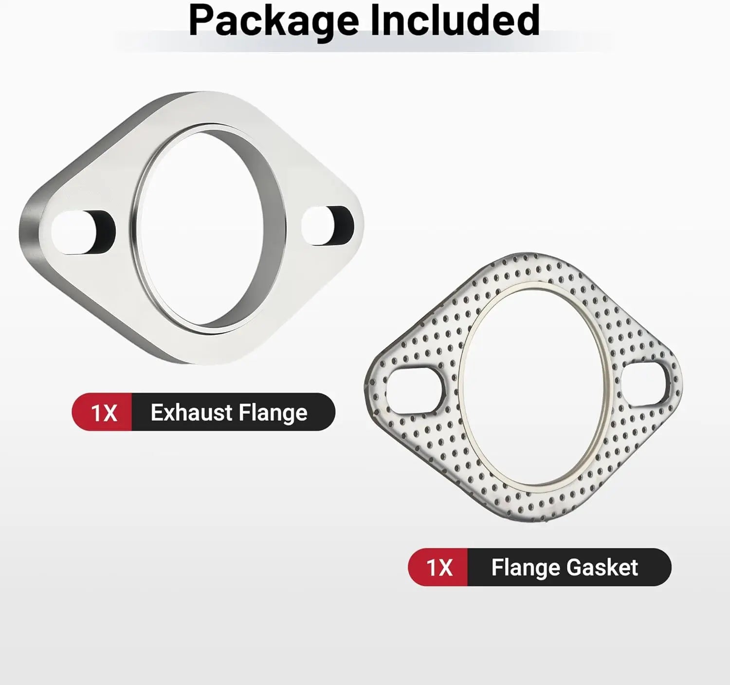 EVILENERGY EVIL ENERGY 2 Inch 2 Bolt Exhaust Flange Connection Kit, Stainless Steel Exhaust Flange and Gasket Set, Exhaust Flanges with Flange Edge for Easier Welding, 1 PC