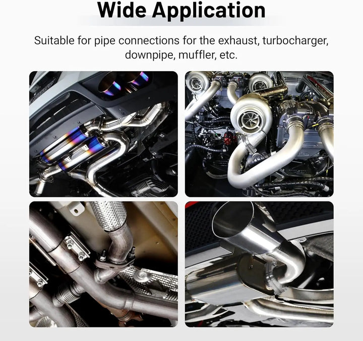 EVILENERGY EVIL ENERGY 2 Inch 2 Bolt Exhaust Flange Connection Kit, Stainless Steel Exhaust Flange and Gasket Set, Exhaust Flanges with Flange Edge for Easier Welding, 1 PC