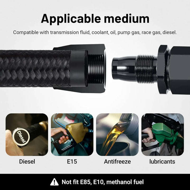 EVILENERGY EVIL ENERGY 2 Kit 6AN 8AN Fuel Line Kit 20FT with 12PCS Fitting Kit, 6AN Hose 8AN Hose, Nylon Braided CPE Fuel Line Hose