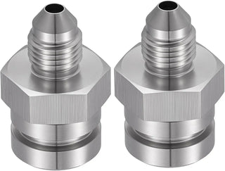 EVILENERGY EVIL ENERGY 3/4AN Male to 3/8-24 Inverted Female Flare Thread Fitting Adapter Straight Silver 1PC/2PCS