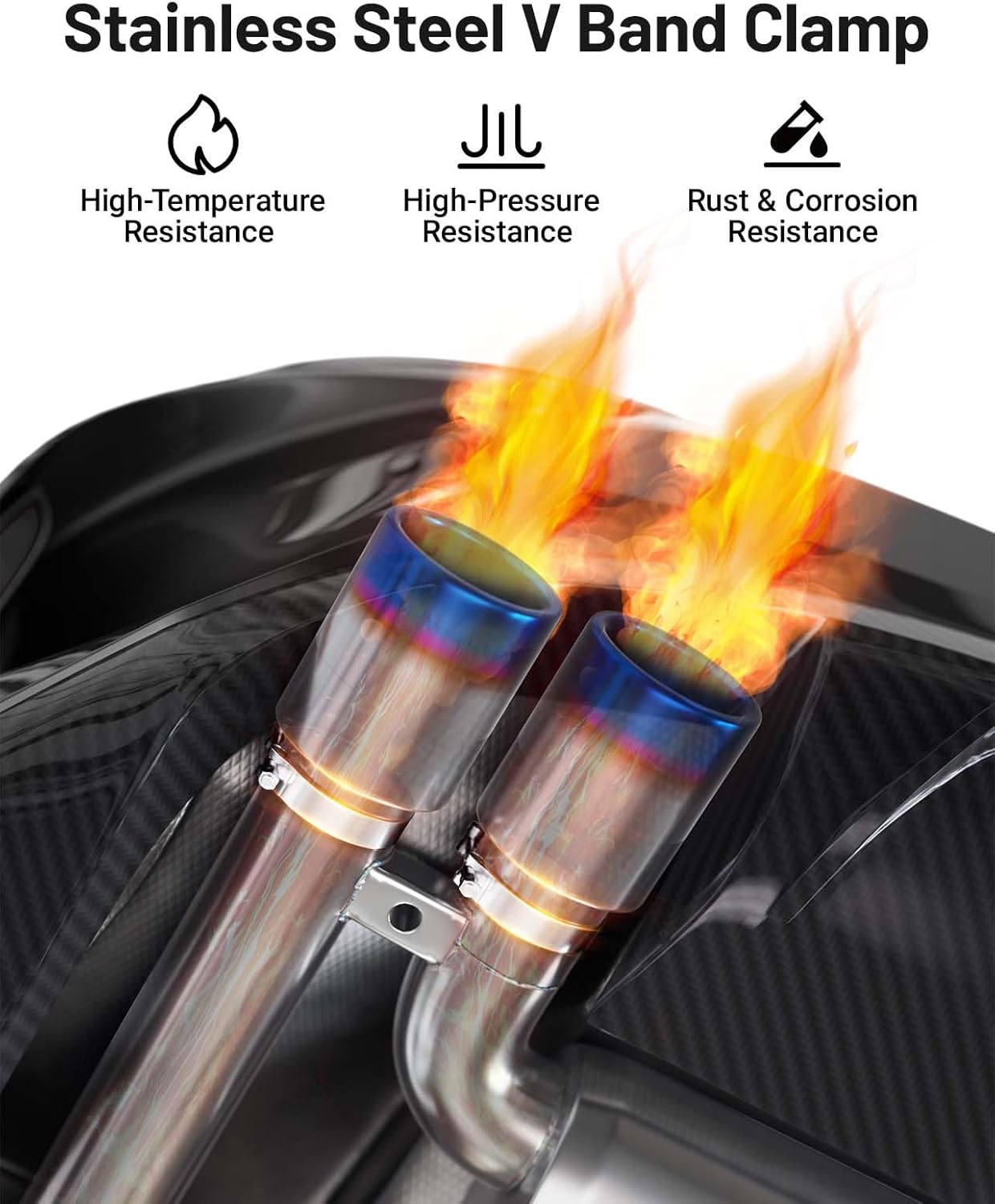 EVIL ENERGY V Band Clamp Quick Release Stainless Steel Male Female Mild Steel (without Flange) - EVILENERGY