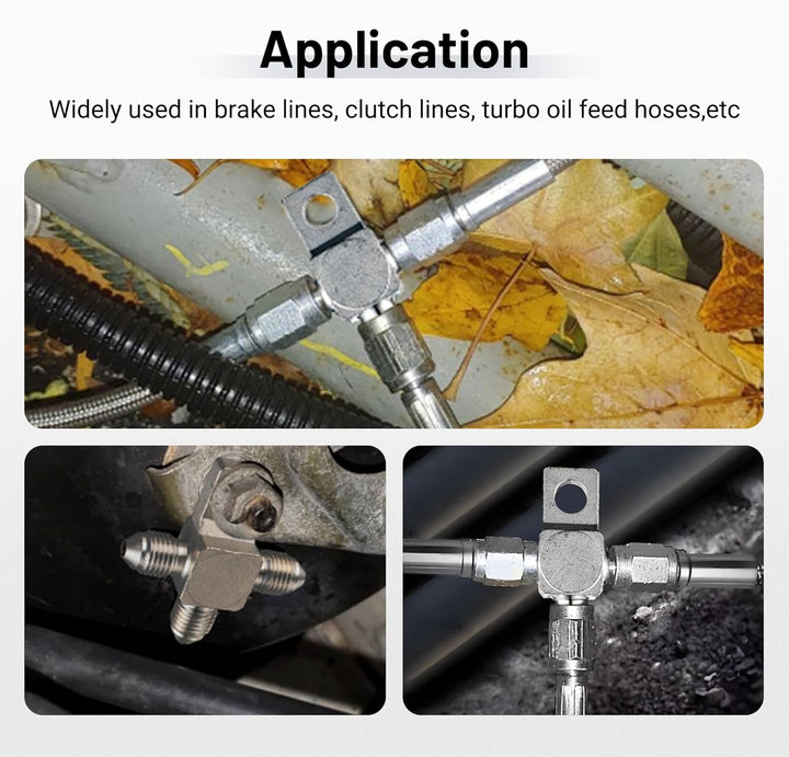 EVIL ENERGY 3AN Brake Tee Block Fitting with Mounting Tab – Stainless Steel 2PCS - EVILENERGY