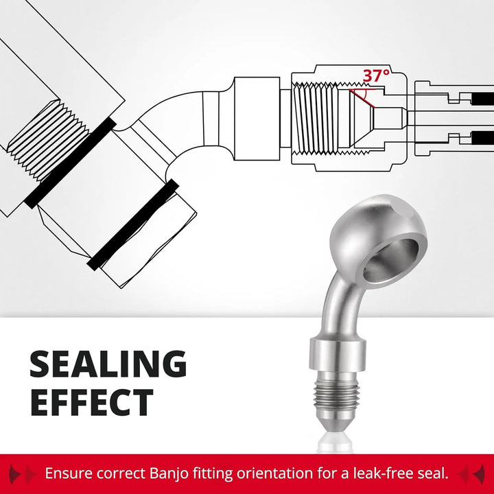 EVILENERGY EVIL ENERGY 3AN Male to 12.2mm Banjo 45 Degree Stainless Steel Brake Hose Fitting Adapter