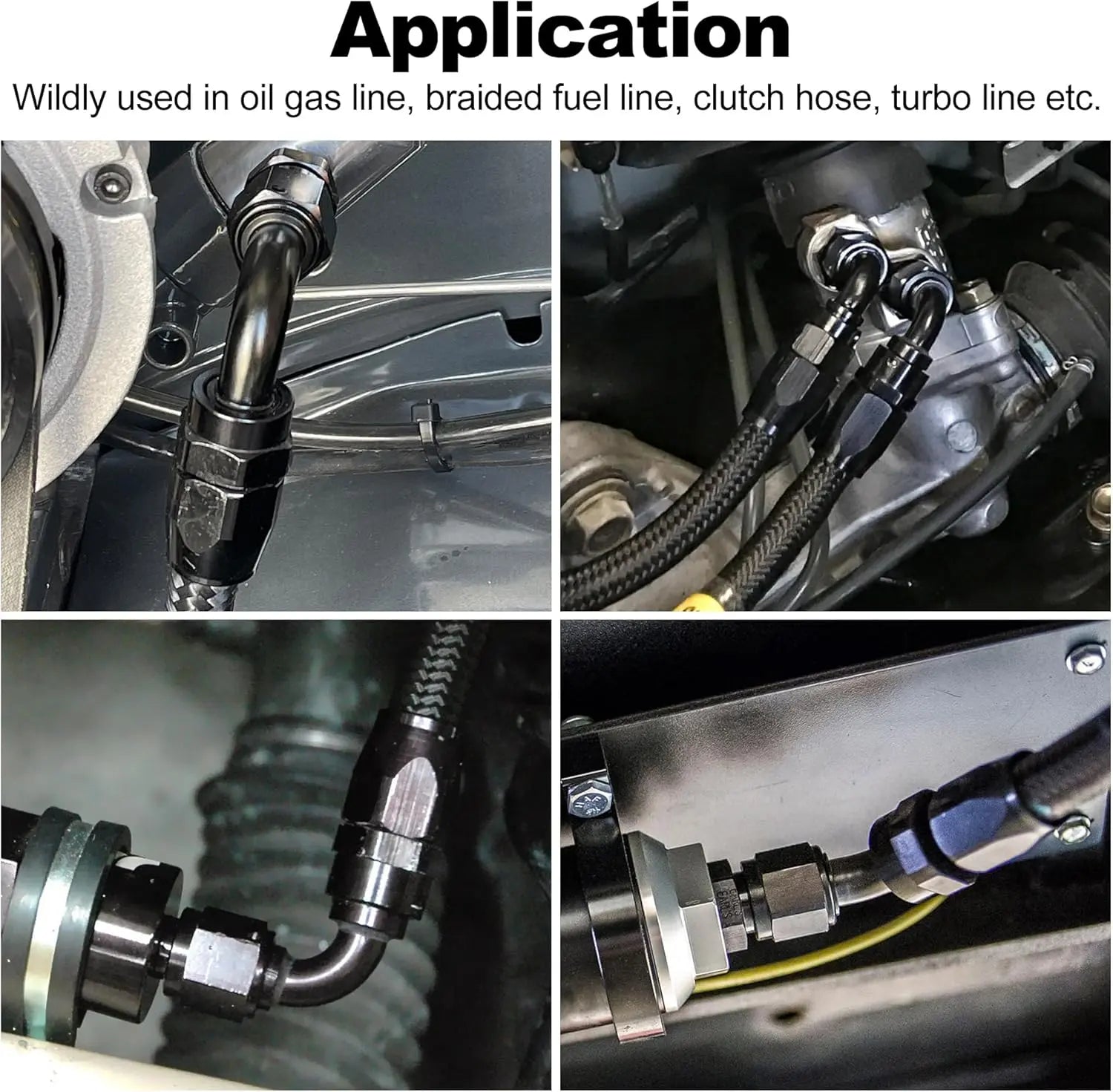EVILENERGY EVIL ENERGY 4/6/8/10/12/16/20 AN Hose End Fitting Swivel for CPE Braided Hose Black