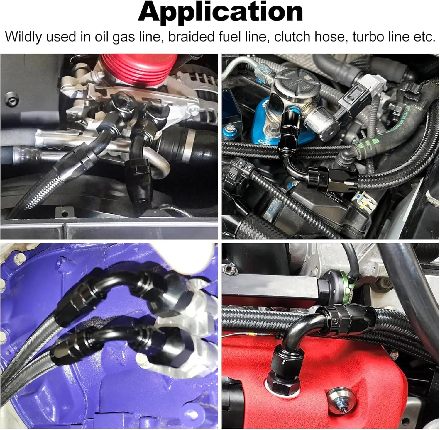 EVILENERGY EVIL ENERGY 4/6/8/10/12/16/20 AN Hose End Fitting Swivel for CPE Braided Hose Black