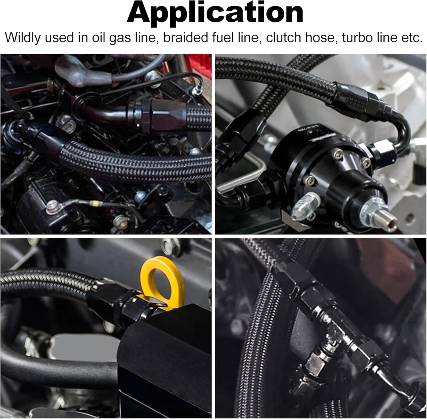 EVILENERGY EVIL ENERGY 4/6/8/10/12/16/20 AN Hose End Fitting Swivel for CPE Braided Hose Black