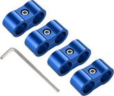 EVILENERGY EVIL ENERGY Hose Separator Clamp, Fuel Line Mounting Clamp Aluminum 4PCS (Blue, 4AN)