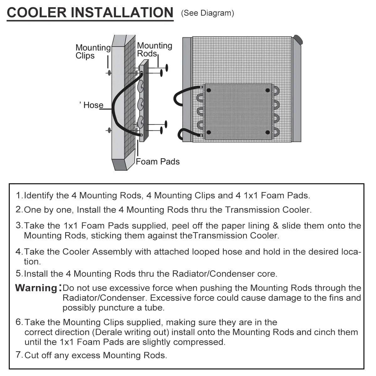 Evilenergy EVIL ENERGY 4/6/8 Pass Tube Transmission Oil Cooler Universal Kit