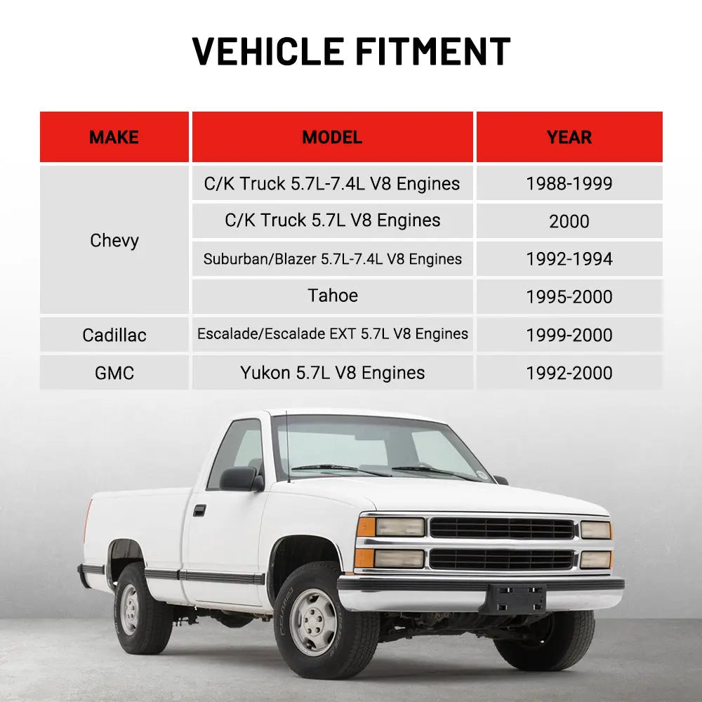 vehicle compatibility for LS swap radiator – Chevy C/K, Suburban, Tahoe, Yukon, Escalade 5.7L-7.4L V8 (1988–2000)