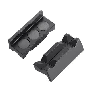 EVILENERGY EVIL ENERGY 4" Magnetic Vise Jaw Pads, AN Fittings Vise Jaw Protector | Aluminum Multi-Groove Bench Vise Inserts for 3AN-32AN Hose Fittings, Non-Scratch Covers for Workshop, Automotive, Plumbing