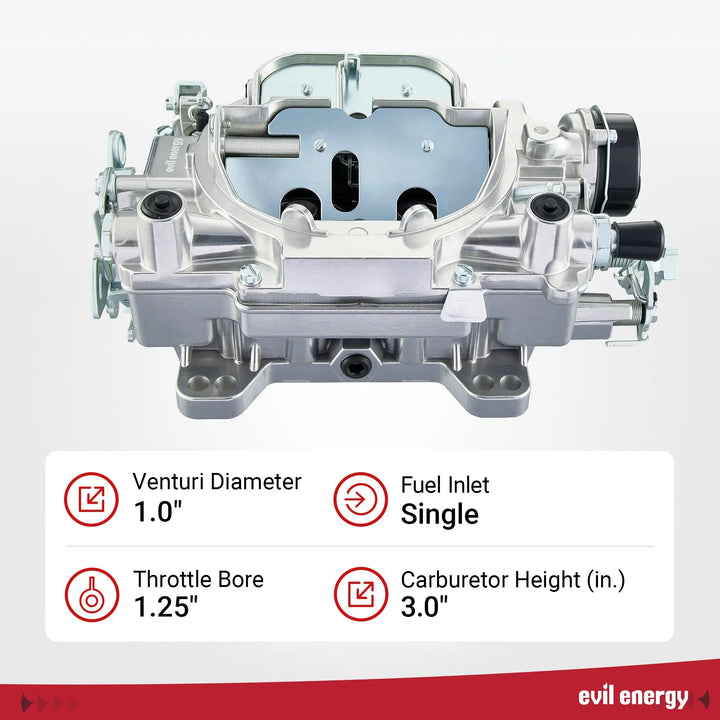 EVIL ENERGY 500 CFM 4 - barrel carburetor close - up, showcasing precision engineering and reliability