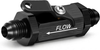 EVILENERGY EVIL ENERGY 6/8/10AN Fuel Shut Off Valve, Male to Male Inline Fuel Cut Off Valve with Cable Lever, Aluminum Black