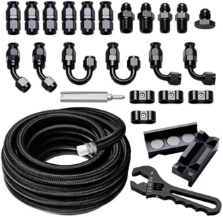 EVILENERGY EVIL ENERGY 6/8/10AN PTFE Fuel Line Kit 30FT, E85 Compatible PTFE Fuel Hose Kit,