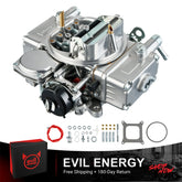 EVIL ENERGY 600 CFM 4-Barrel Performance Carburetor with complete installation kit including gaskets, fittings, and wiring