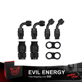EVIL ENERGY 6AN/8AN/10AN PTFE Hose End Fittings Kit 0/45/90 Degree Fittings For PTFE Hose Only, Black