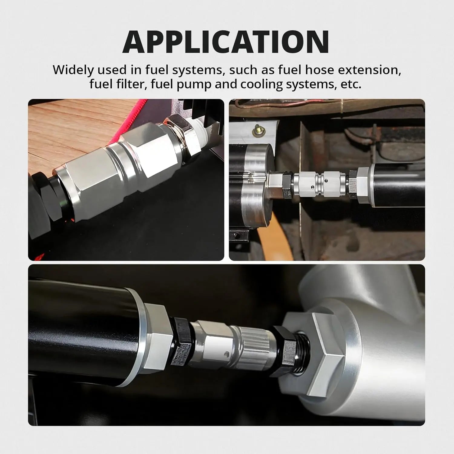 EVILENERGY EVIL ENERGY 6AN Female to 6AN Female 0 Degree Swivel Brake Line Fitting, AN Adapter Coupler, Easy Install, Leak-Free for Automotive & Racing Performance, Stainless Steel Silver