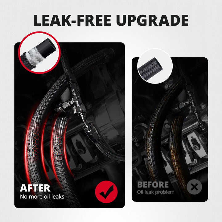 EVIL ENERGY 10AN PTFE Fuel Line Kit, E85 Stainless Steel Braided PTFE Fuel Hose 30FT AN10 LS Swap EFI Fuel Line Fitting Kit - EVILENERGY