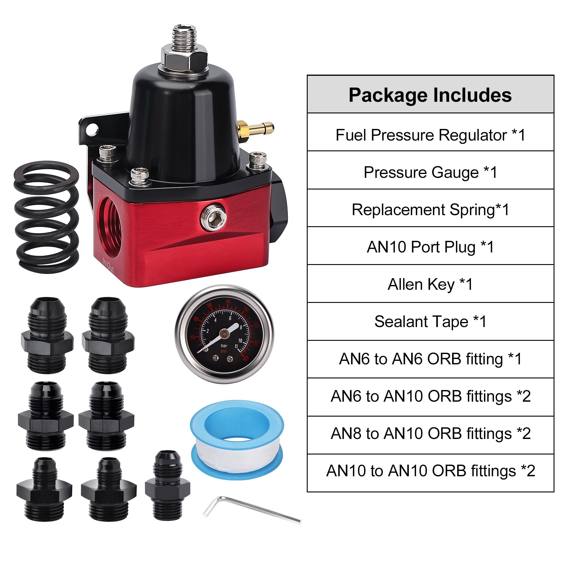 EVIL ENERGY 6AN Fuel System Kit with 300LPH Pump & Adjustable Regulator - Universal LS Engine Upgrade - EVILENERGY
