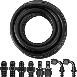 EVILENERGY EVIL ENERGY 6AN Rubber Transmission Cooler Line Kit 15FT for 4L60E 4L65E | NBR Inner Tube with Polyester Braid and CPE Cover, 3-Layer Reinforced Design for Oil Resistance, Flexibility & Durability
