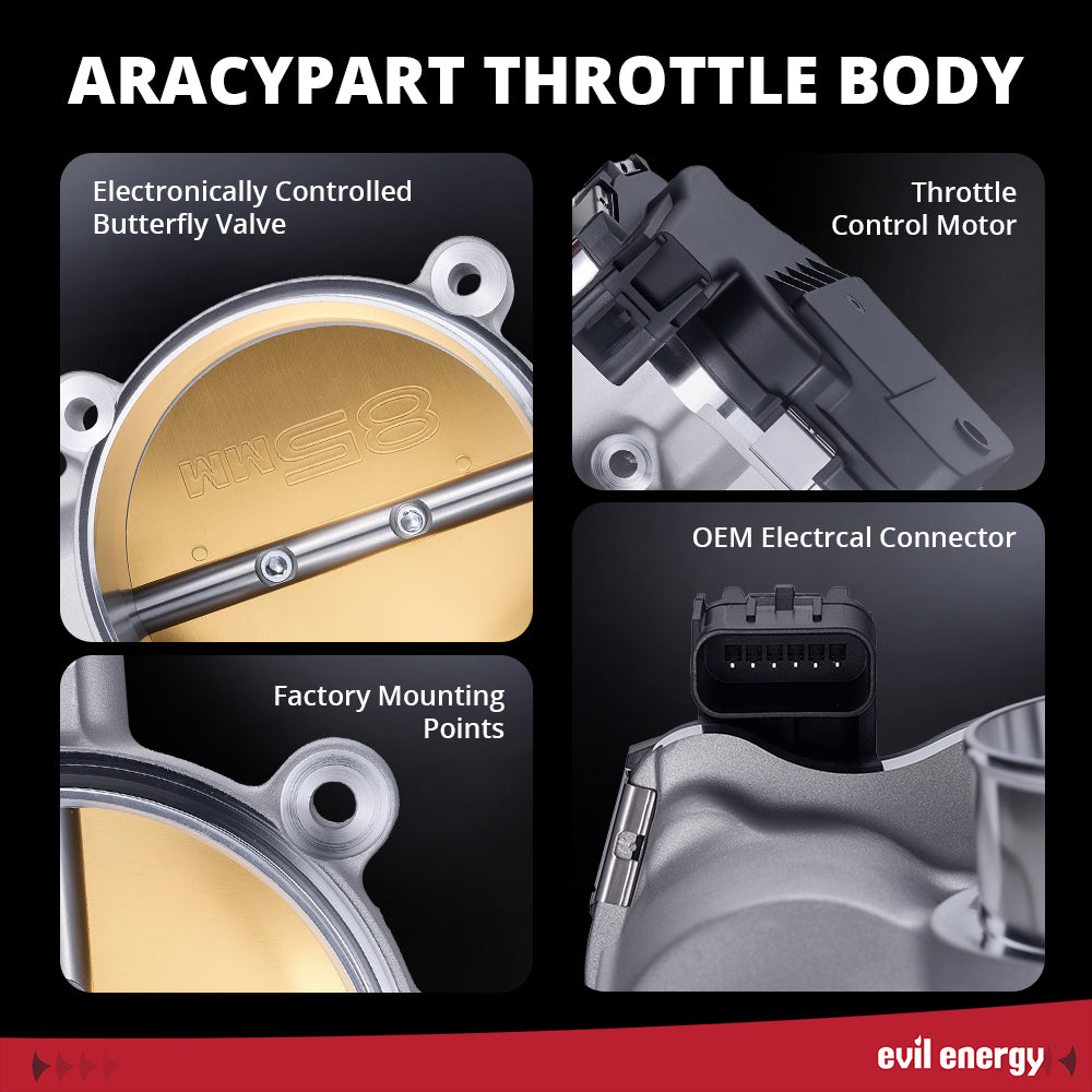 EVIL ENERGY 85mm Electronic Throttle Body - Features: Electronically Controlled Butterfly Valve, Throttle Control Motor
