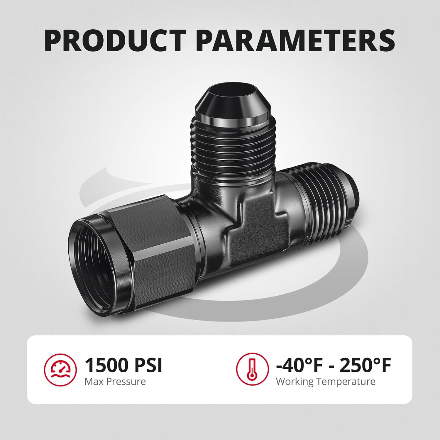 EVIL ENERGY AN8/AN10 Male Tee to AN Female Swivel on Run, Black Aluminum EFI Fuel Fitting Adapter 2PCS - EVILENERGY