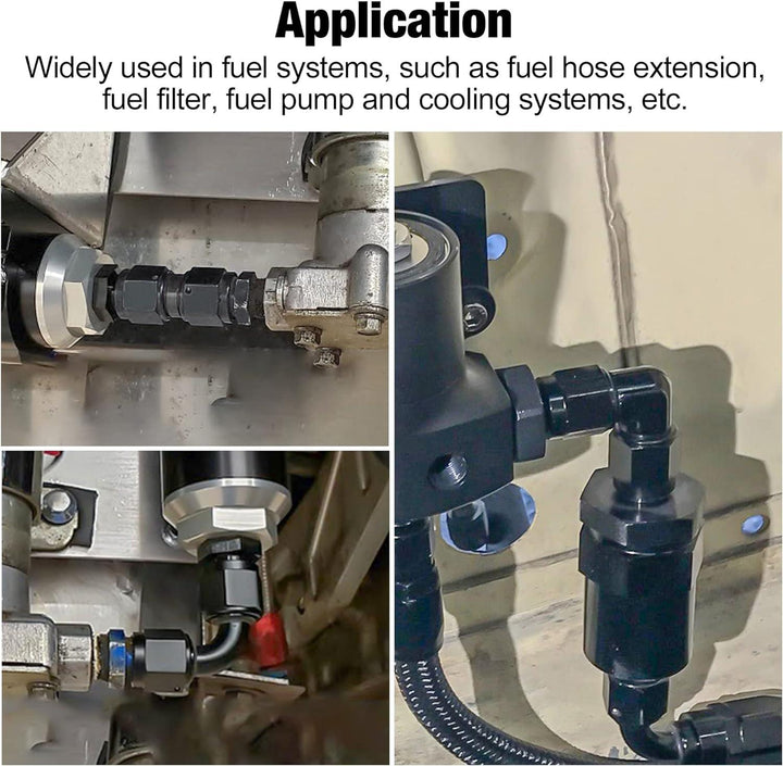 EVIL ENERGY AN Female to AN Female 90 Degree Low Profile Swivel Coupler Union Fitting Adapter Aluminum - EVILENERGY