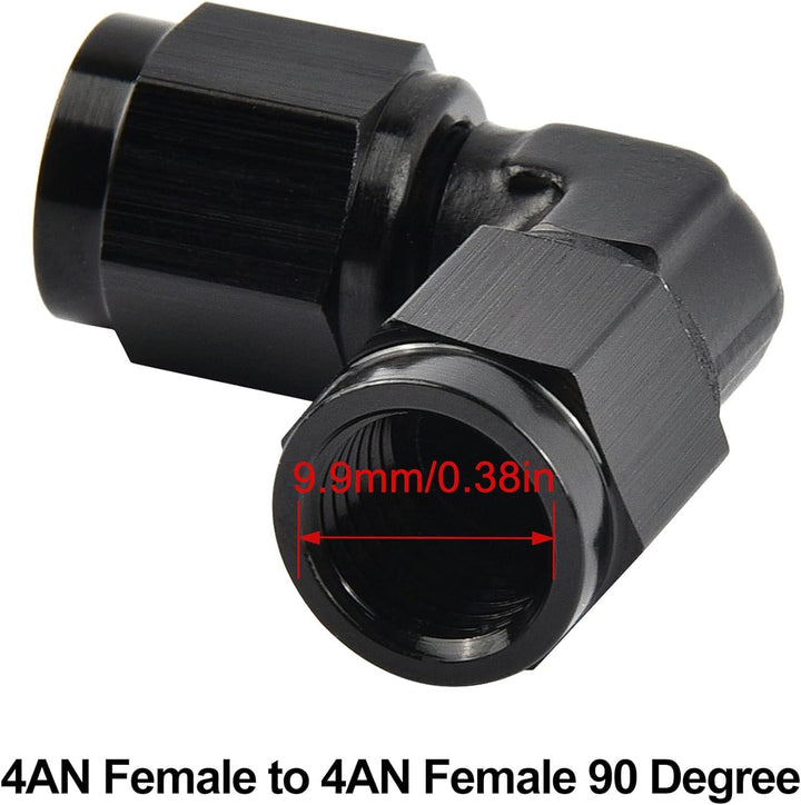 EVIL ENERGY AN Female to AN Female 90 Degree Low Profile Swivel Coupler Union Fitting Adapter Aluminum - EVILENERGY